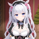 银发双马尾女仆装动漫角色