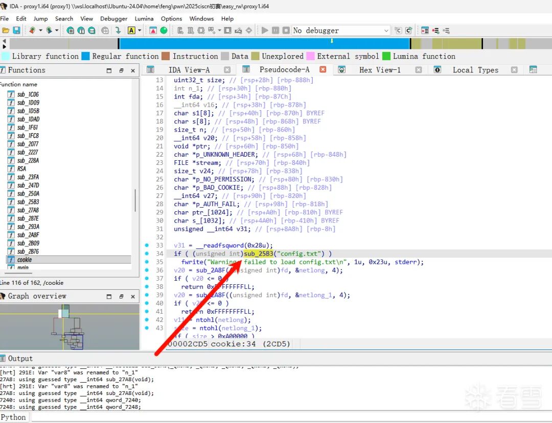 IDA Pro 反汇编界面，显示 server 主函数伪代码，红色箭头指向关键代码行，包含条件判断和 backdoor() 调用