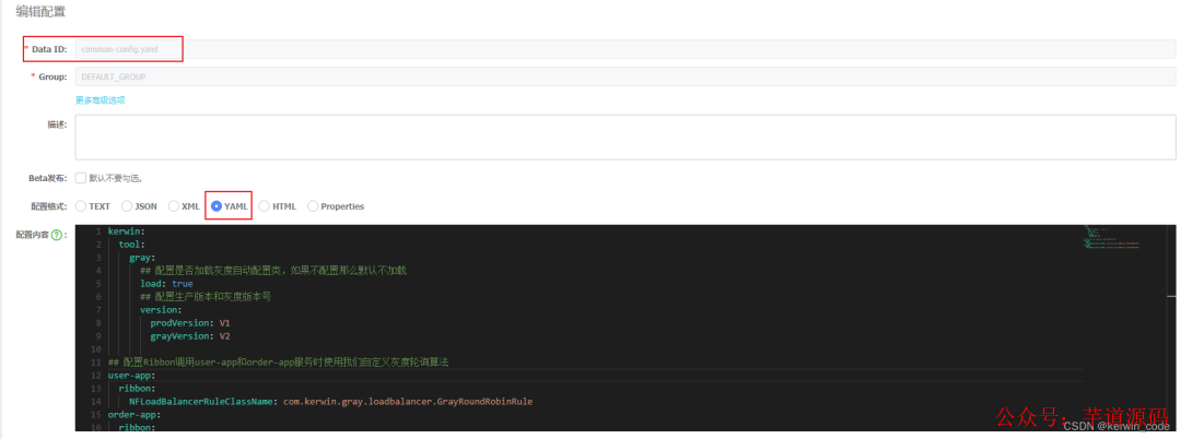 Nacos公共配置common-config.yaml截图