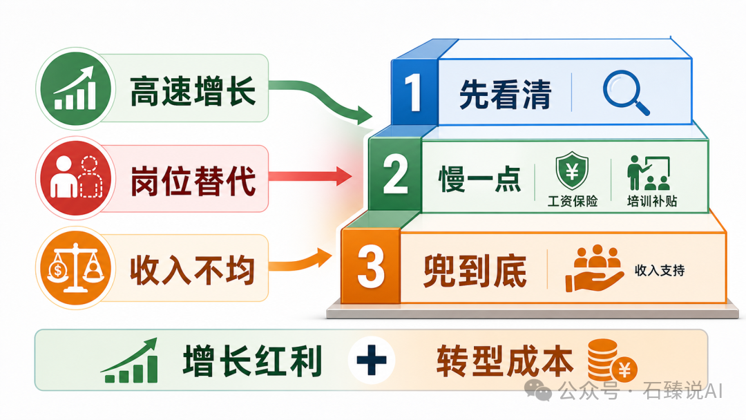 AI驱动的增长与就业分配的三层应对结构