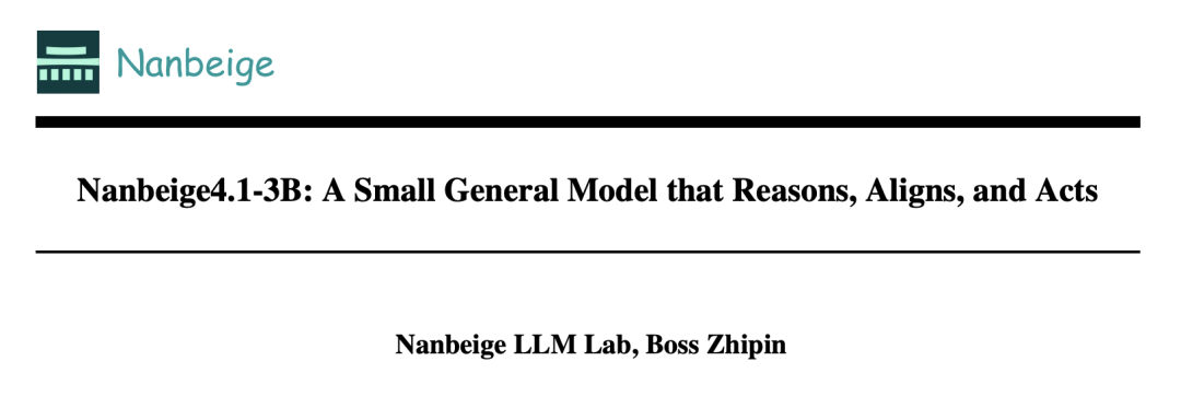 Nanbeige4.1-3B技术报告封面