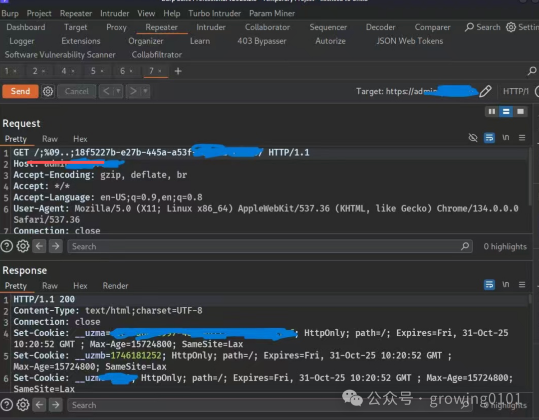 Burp Suite中使用特殊路径成功绕过403返回200 OK