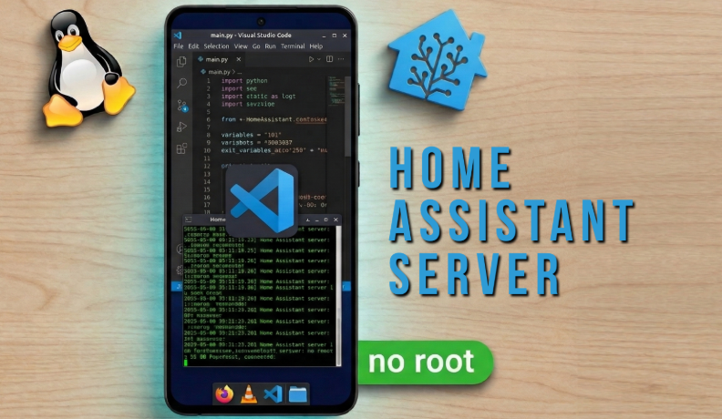 旧安卓手机运行Home Assistant服务器截图