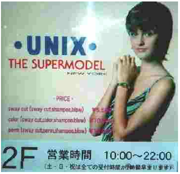 Unix The Supermodel服装店广告