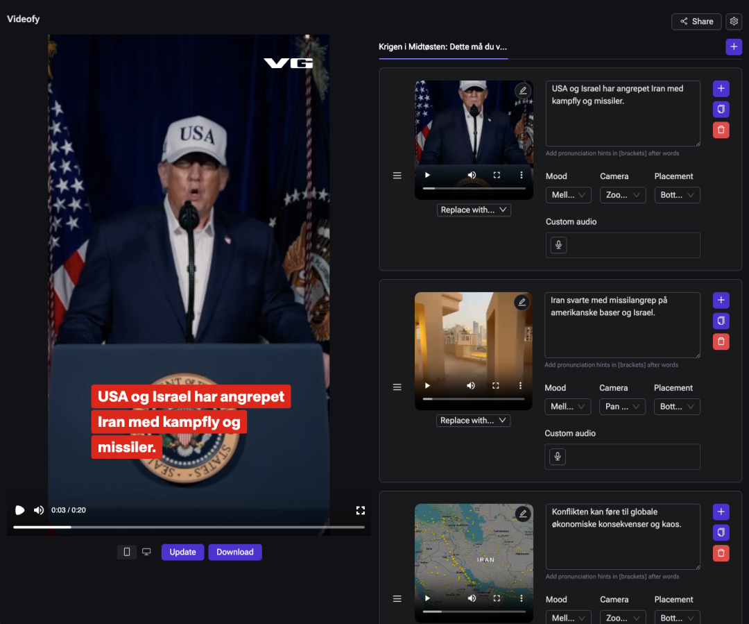 Videofy视频编辑界面截图