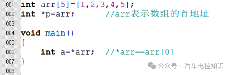 数组初始化与指针赋值示例