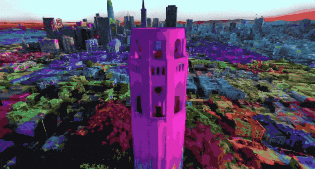 经过艺术化处理的旧金山科伊特塔3D场景动图