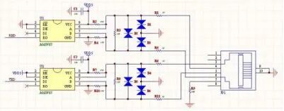 全双工RS485通信电路原理图