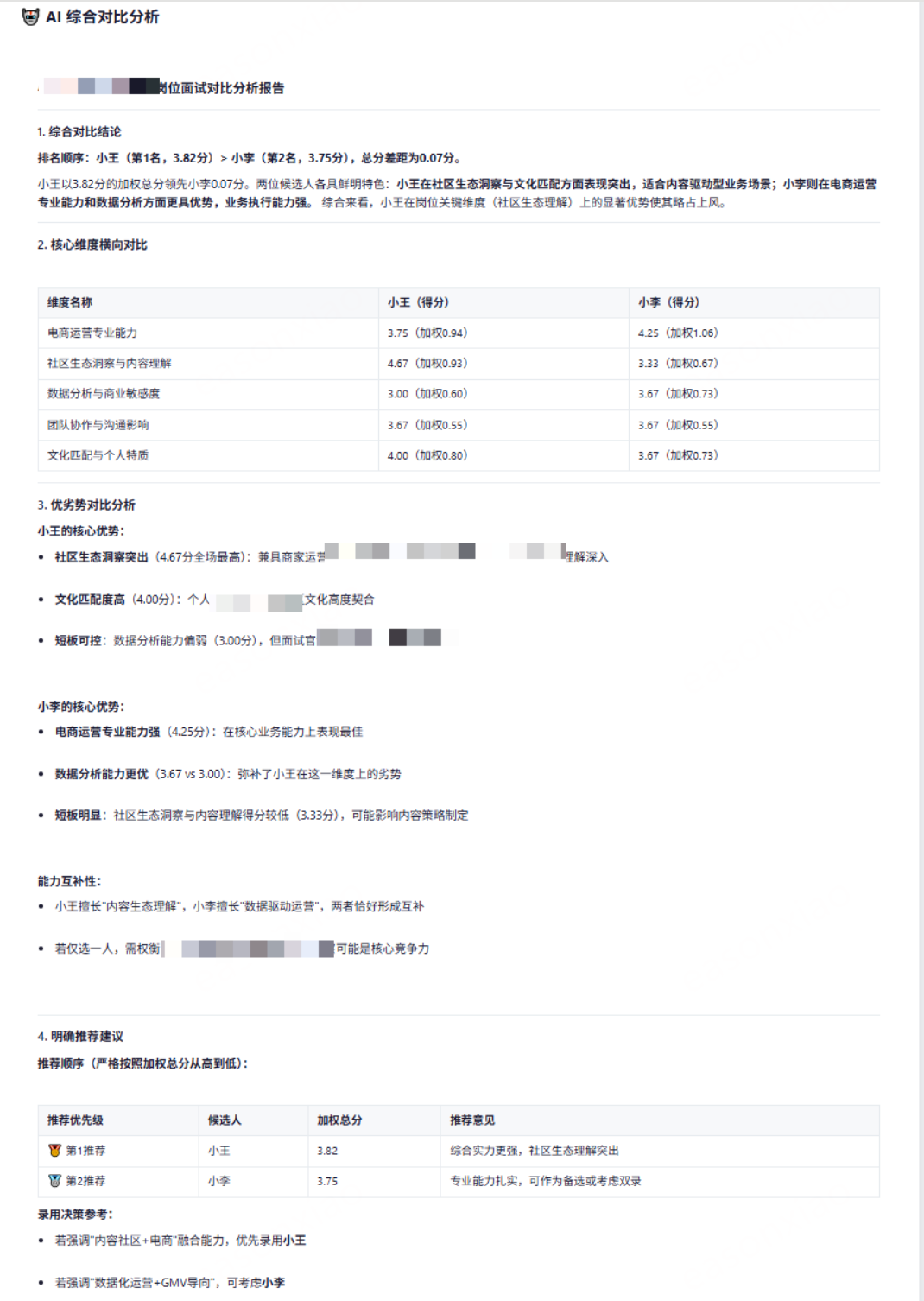 AI综合对比分析报告详情