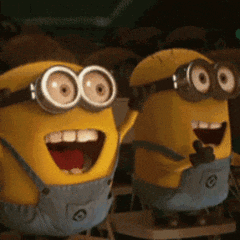 两个兴奋的小黄人