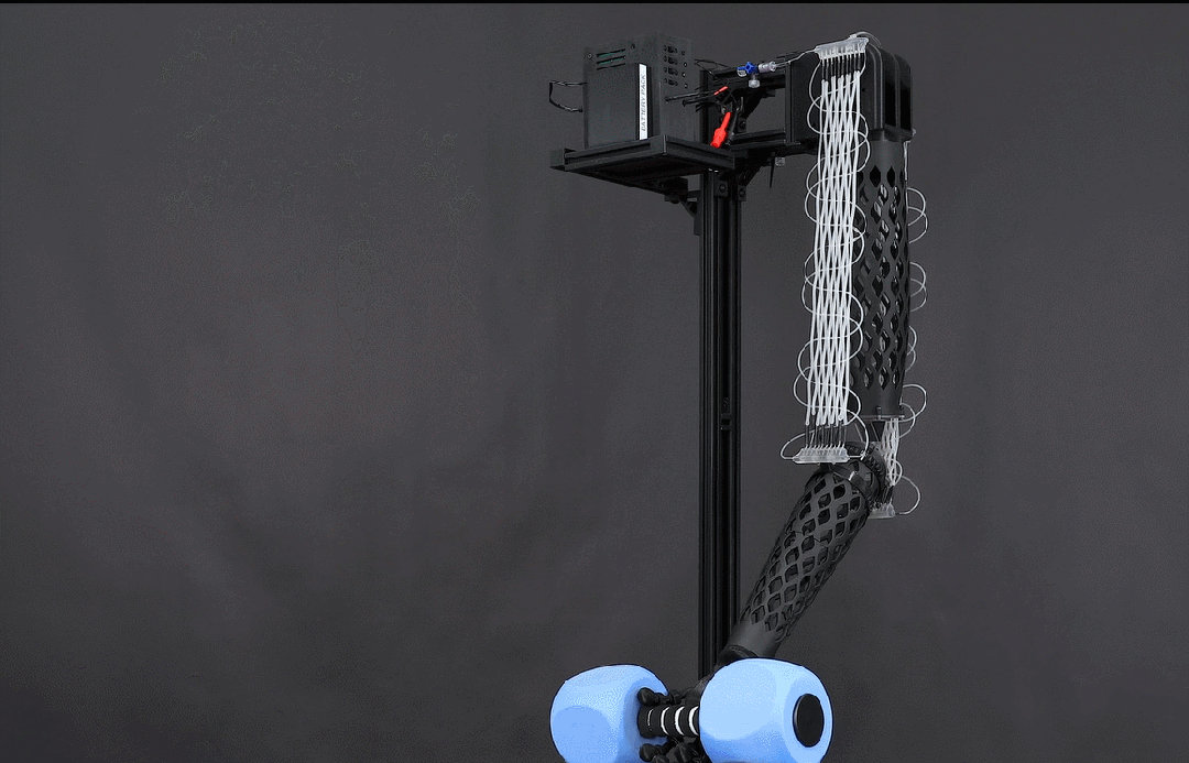 编织肌肉对驱动机械臂实验