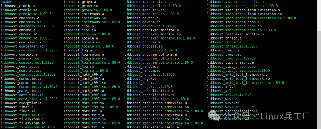 编译后生成的Boost库文件