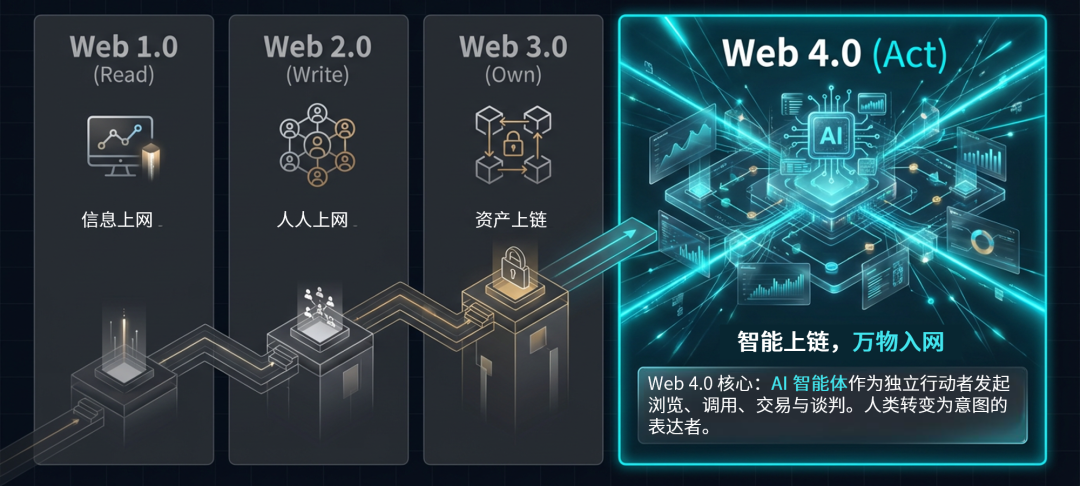 Web发展演进图：从Web 1.0到Web 4.0