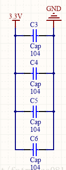 STM32最小系统电源滤波电容电路原理图