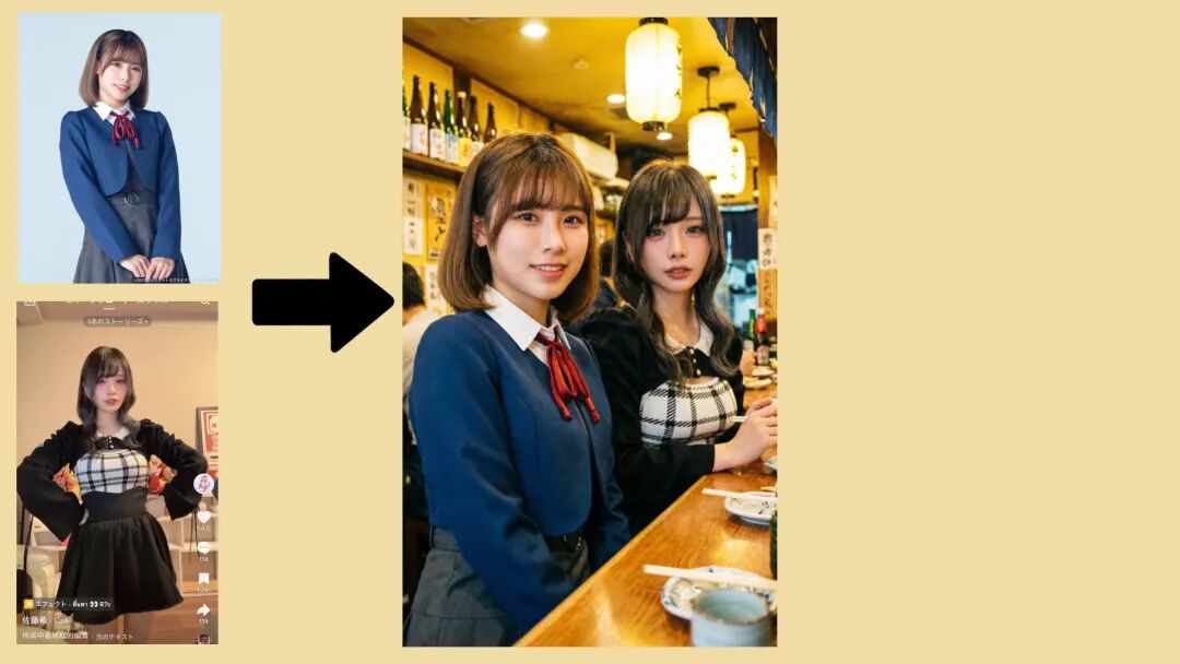 AI合影合成结果示例