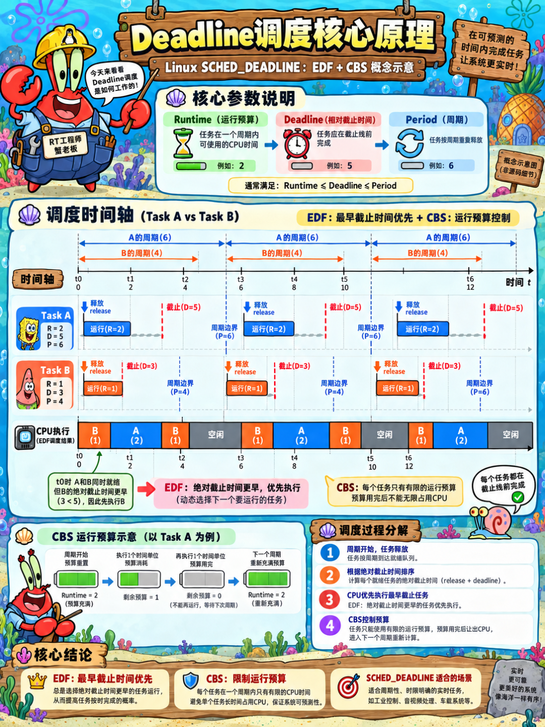 Linux SCHED_DEADLINE调度核心原理图