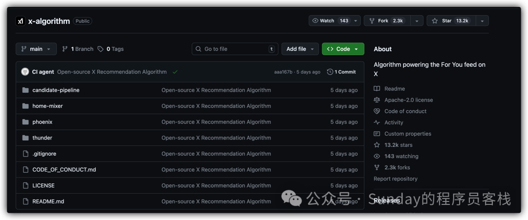 x-algorithm GitHub仓库页面