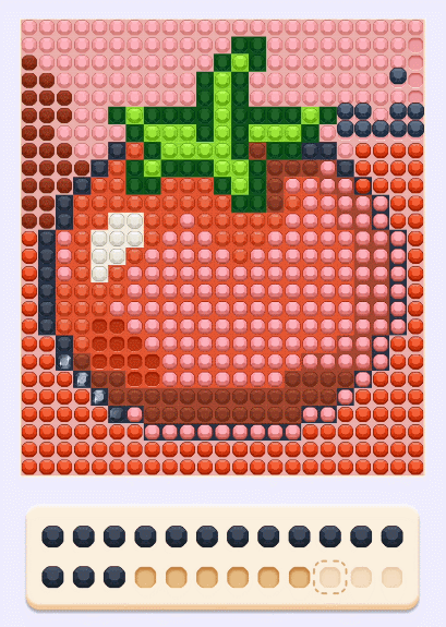 Jewel Coloring游戏过程动态图:草莓图案填充