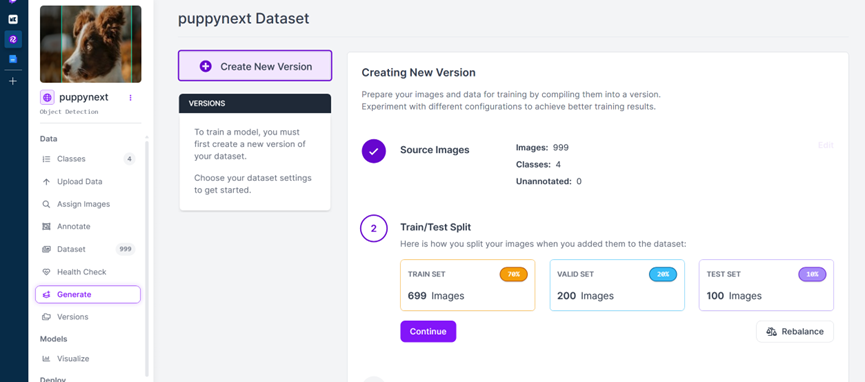 Roboflow创建数据集新版本