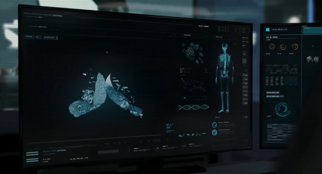 科技感监控屏幕,显示数据分析界面