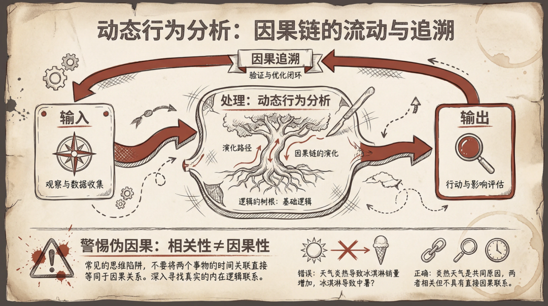 动态行为分析与因果追溯流程图