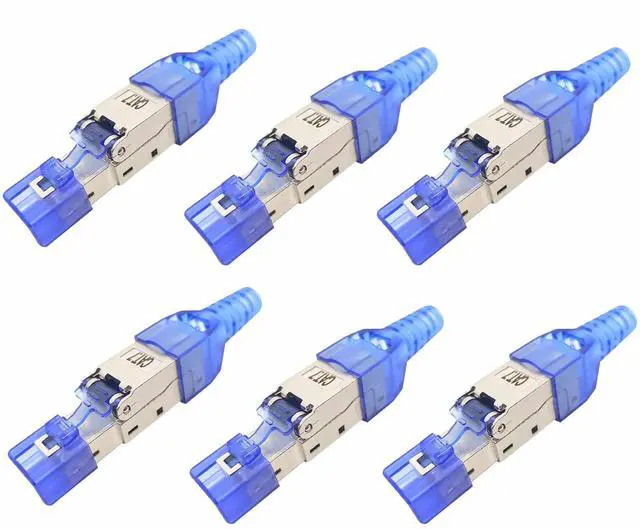 六枚印有CAT7字样的RJ45连接器