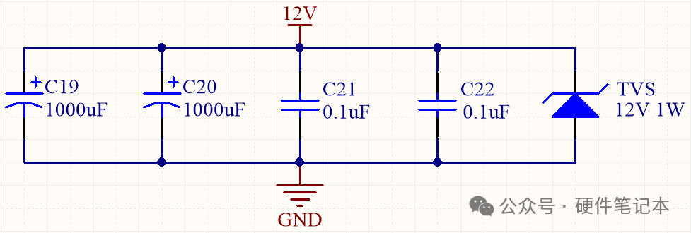 12V电源入口TVS与稳压管应用电路图