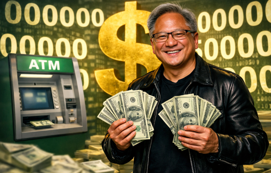 AI生成图：手握巨额现金的人物形象
