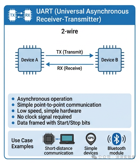 UART 2线通信示意图