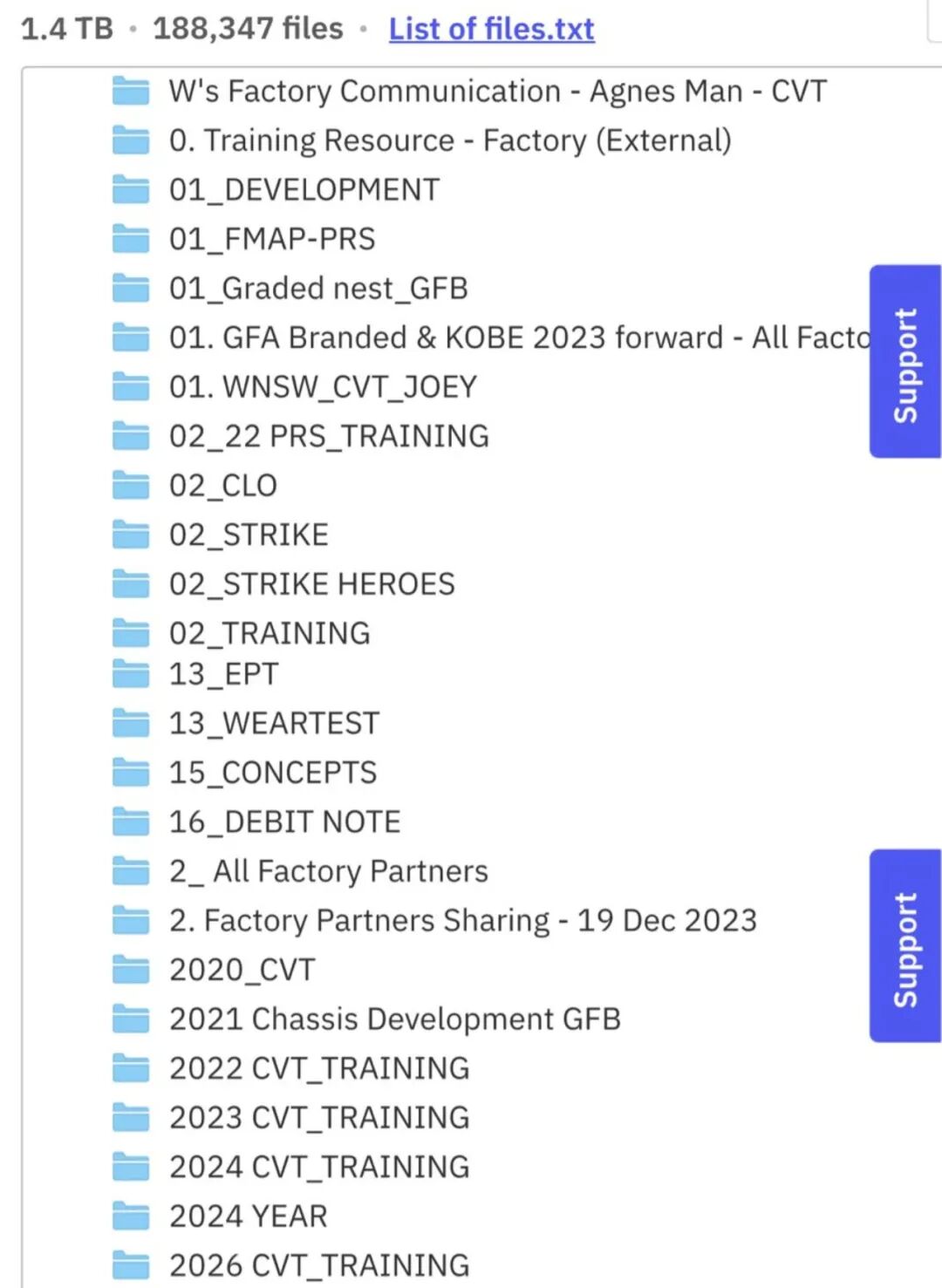 显示被盗文件列表的截图界面