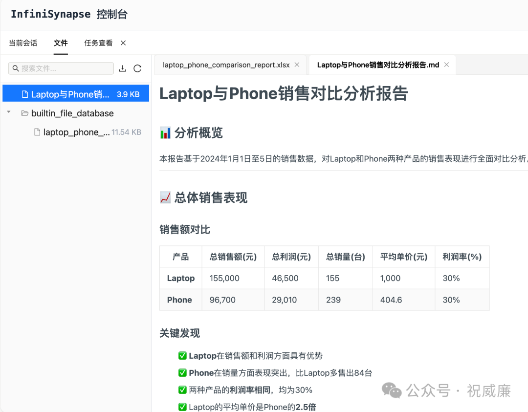 初步生成的Markdown分析报告概览