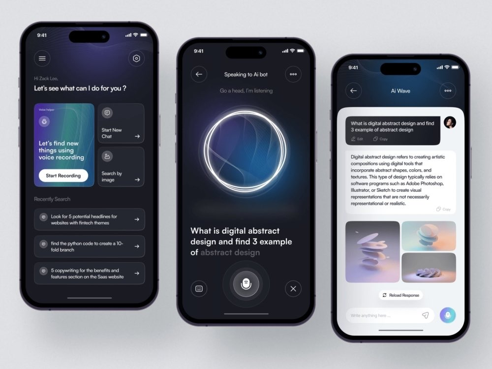 AI 助手手机界面演示