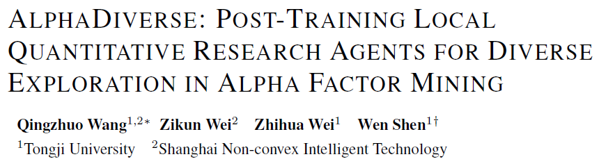 ALPHADIVERSE 论文标题页：作者与机构信息