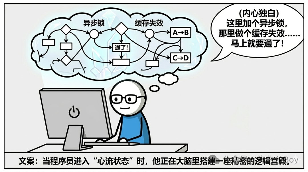 心流状态下的程序员:脑中构建异步锁与缓存失效的精密逻辑宫殿