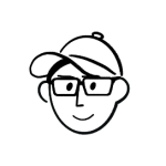 一个戴眼镜和帽子的卡通人物头像