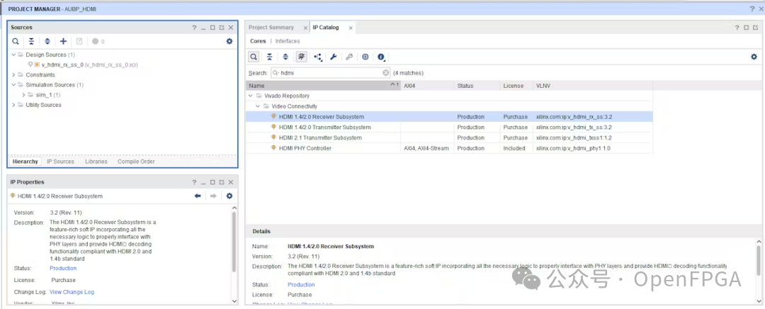 Vivado IP Catalog界面