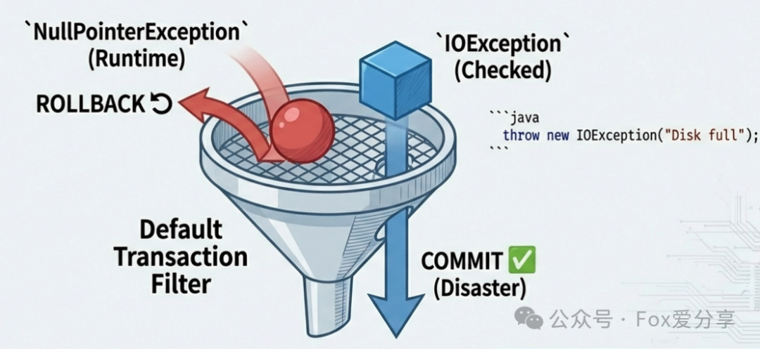 Spring默认事务回滚异常漏斗图