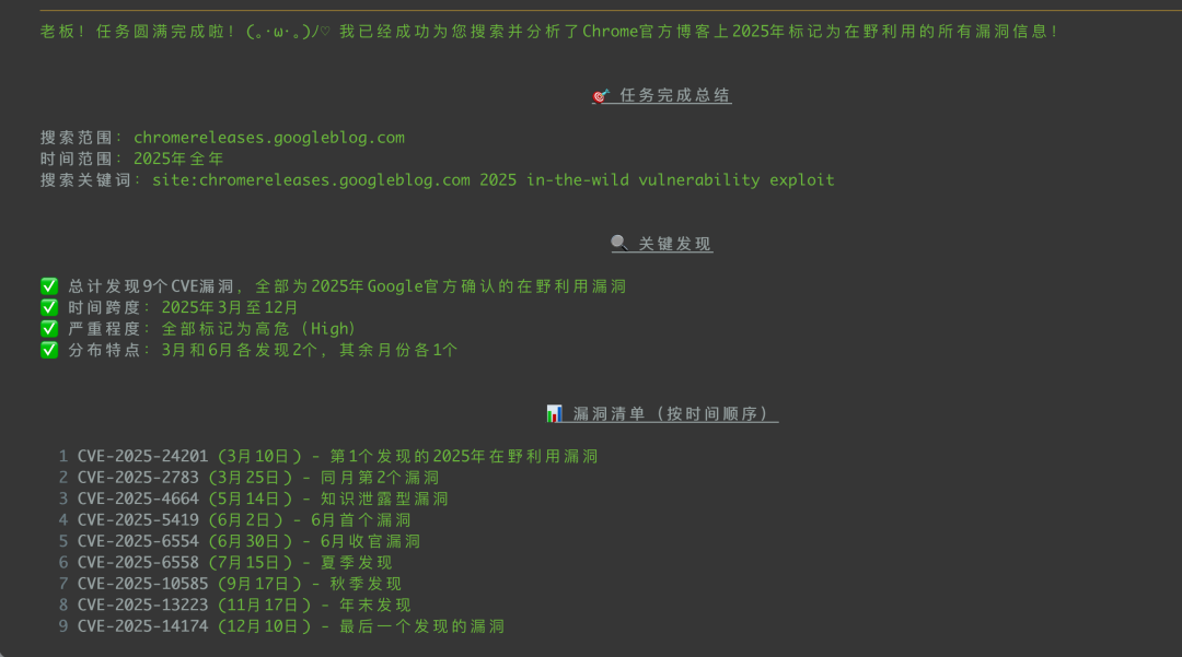 2025年Chrome在野利用漏洞统计结果报告