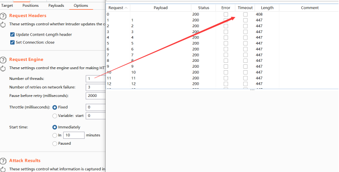 设置50线程进行重放攻击