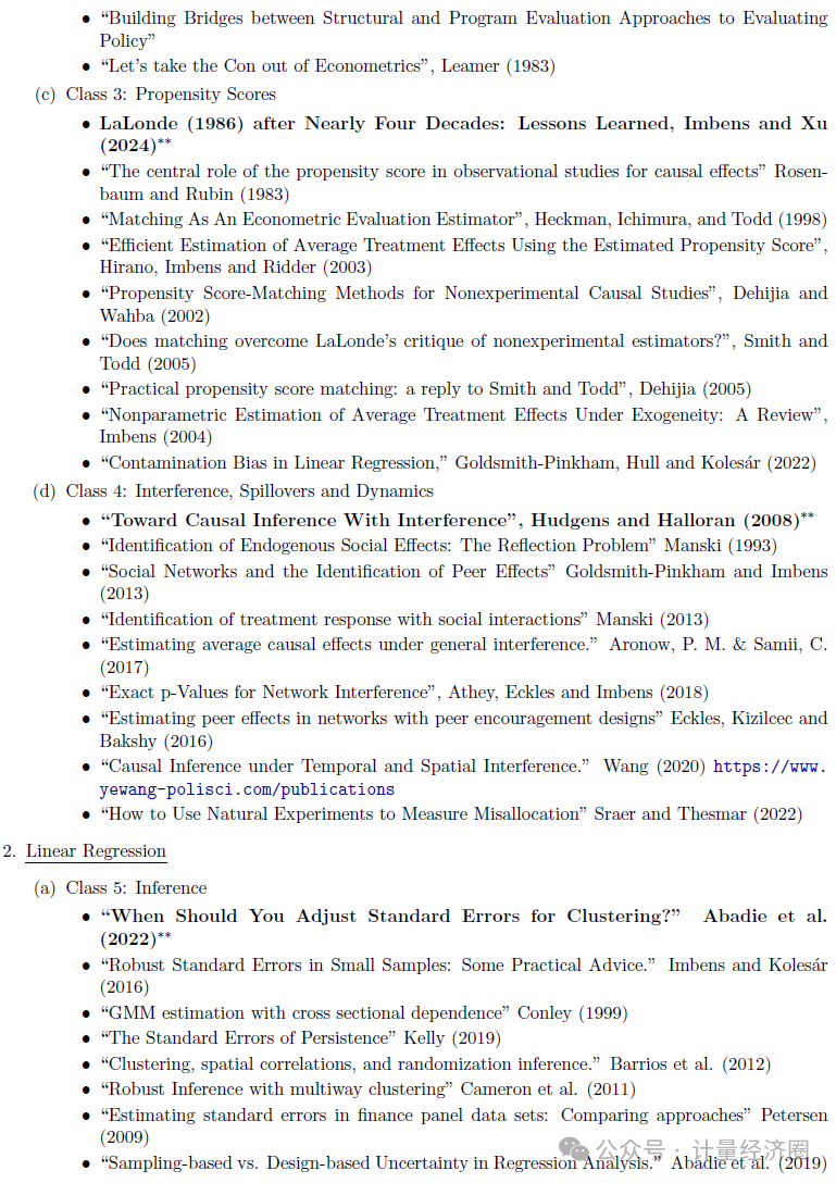 课程大纲第二部分阅读文献列表