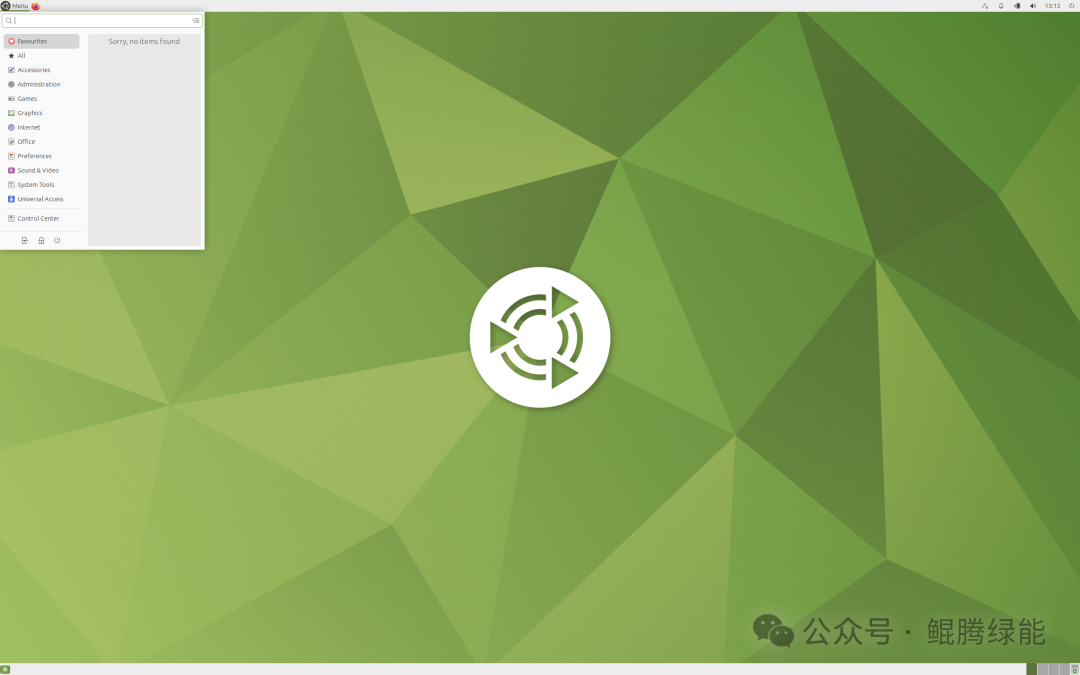 Ubuntu MATE 桌面截图 - 绿色多边形几何背景