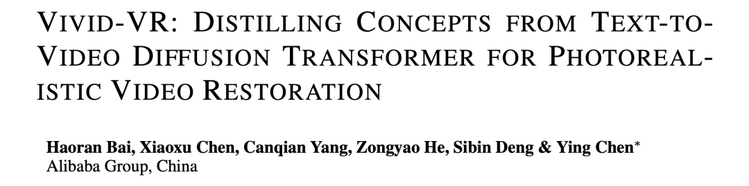 Vivid-VR论文标题与作者信息