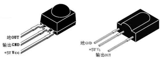 一体化红外接收头引脚示意图