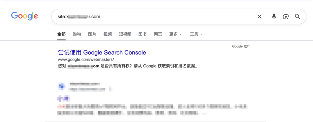 Google搜索结果页面截图