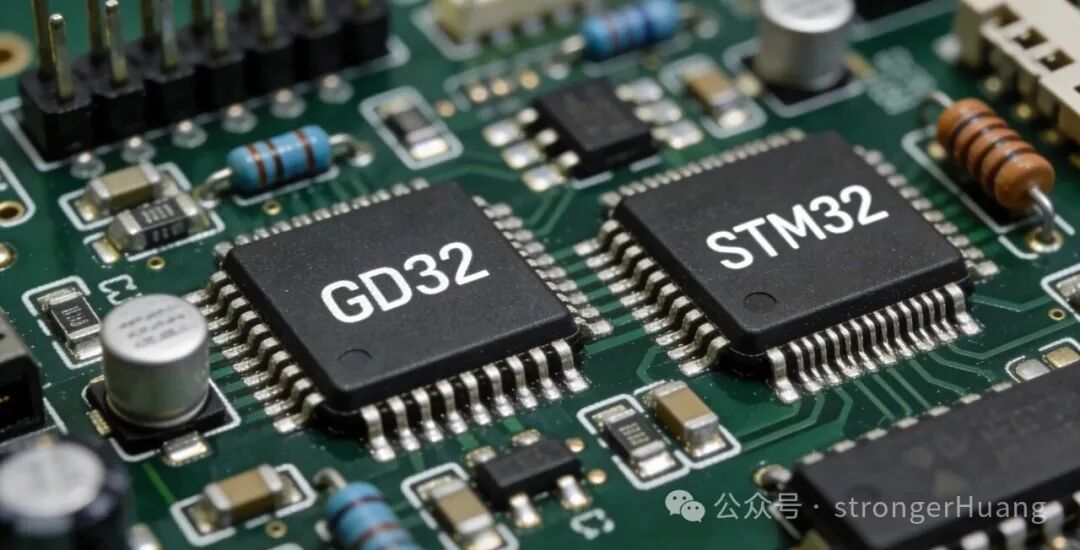 GD32与STM32芯片实物对比图