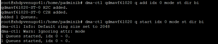 在 VF 上添加并启动双向队列