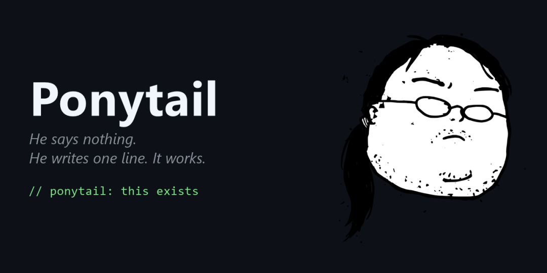 Ponytail 官方人设图:他什么都不说,他写一行,能跑