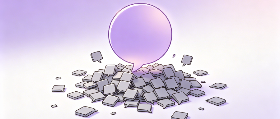 语音信息堆积概念插画