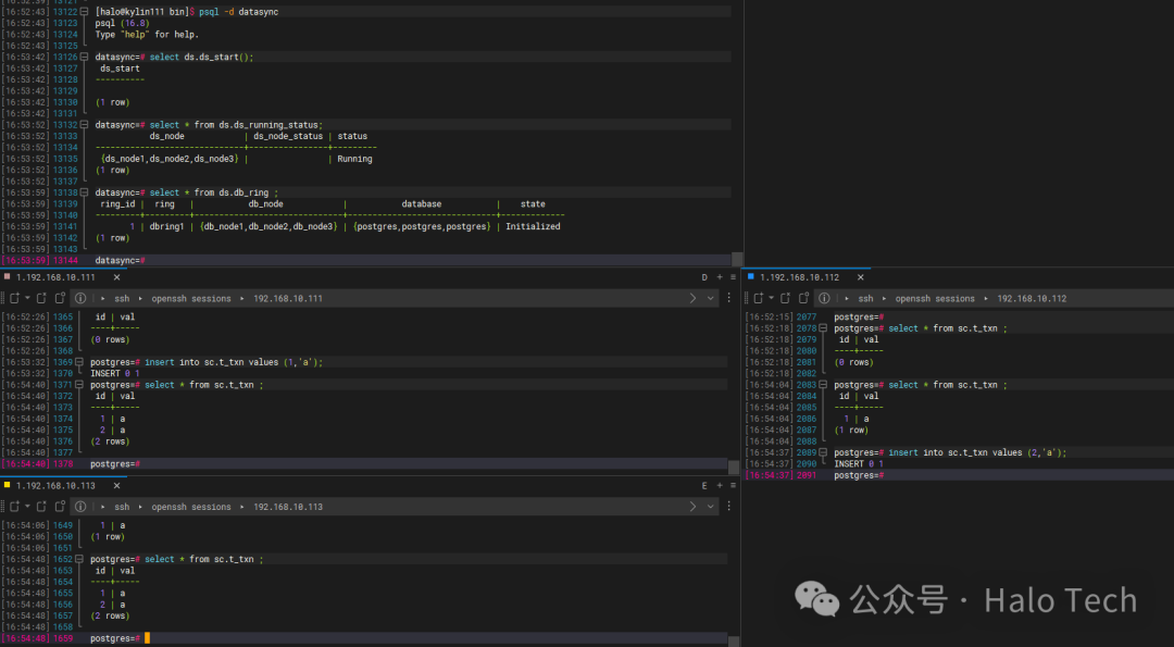 三节点数据插入与同步验证