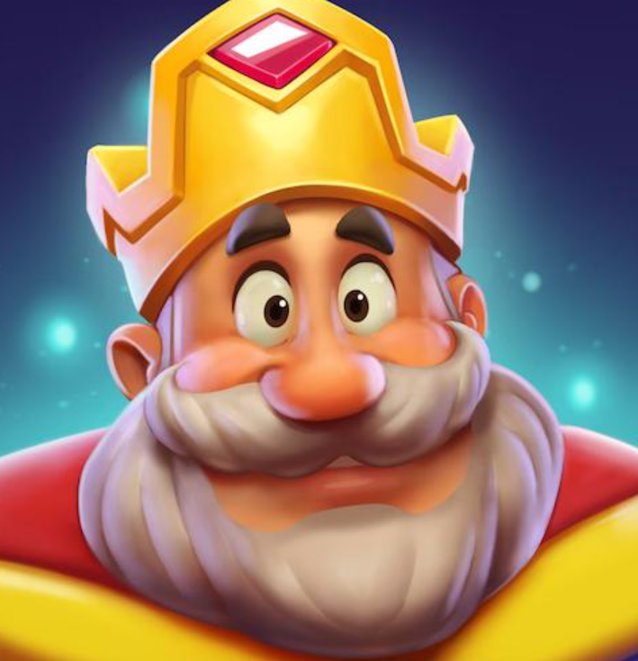 卡通国王形象，象征《Royal Match》登顶